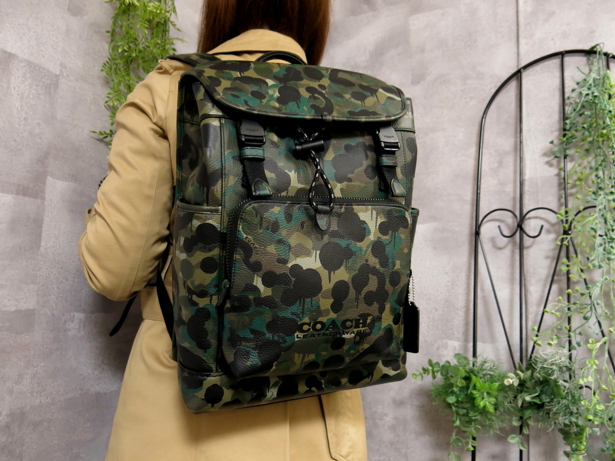 未使用○COACH コーチ○メンズ○C5288○リーグ フラップ○ウィズ カモ