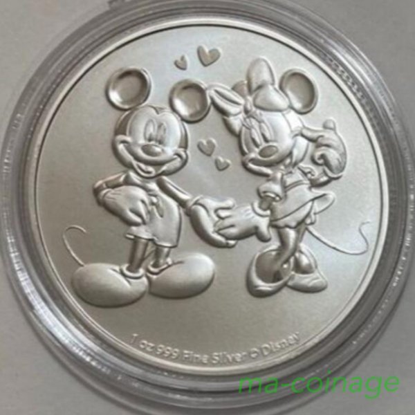 ミッキー&ミニー 1オンス銀貨 カプセル入り 2020年ニウエ発行