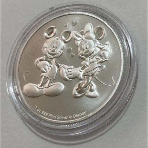 ミッキー&ミニー 1オンス銀貨 カプセル入り 2020年ニウエ発行