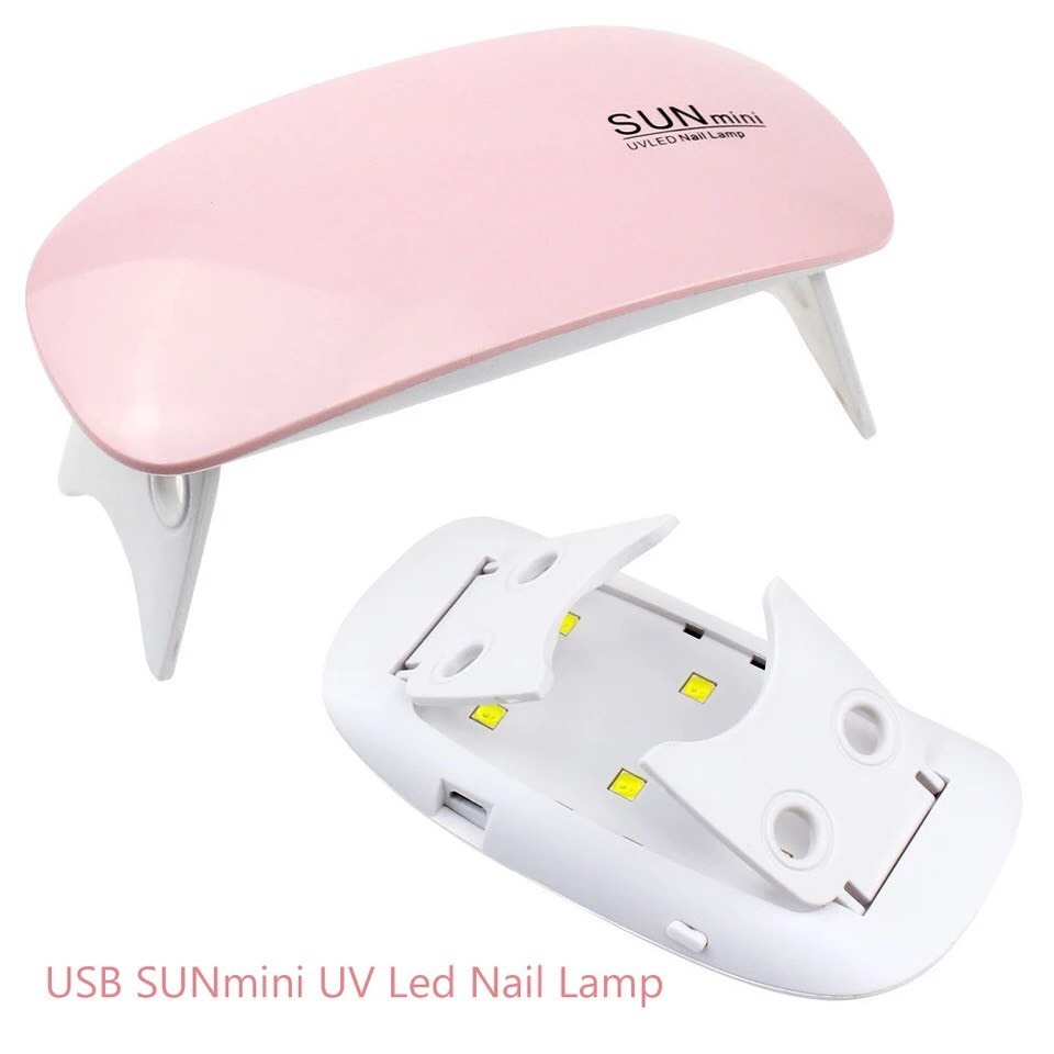 ネイルライト ジェルネイル UV LED ライト 6ｗ ミニ コンパクト 薄型 軽量 パワフル 硬化 携帯 出張 持ち運び便利 USB給電　ホワイト