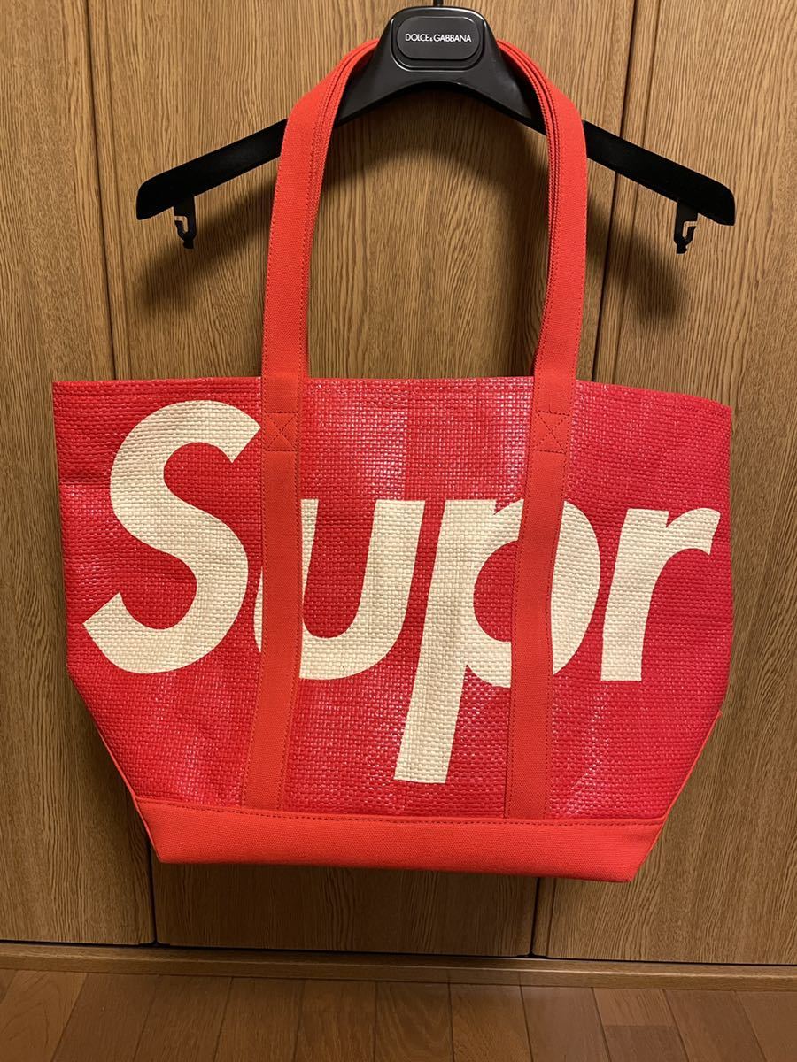 即納安い Supreme Raffia Tote Red シュプリーム トート バッグ 人気新番