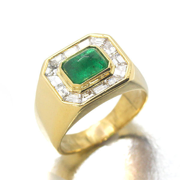 最大51%オフ! K18YG エメラルド ダイヤモンドリング E1.12ct D0.93ct