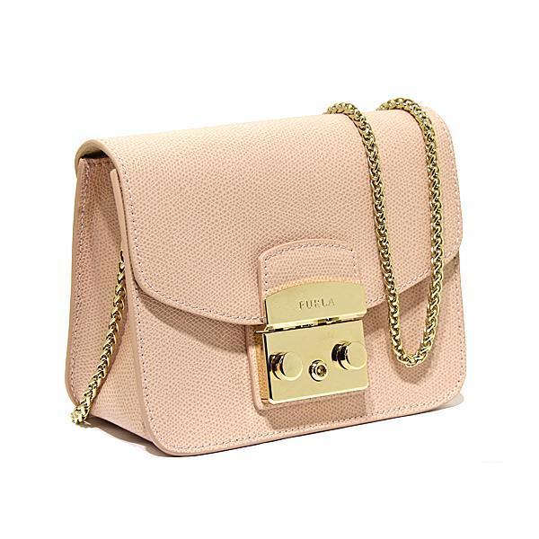 フルラ FURLA メトロポリス チェーンショルダーバッグ MOONSTONE ピンクベージュ 参考定価￥47,520