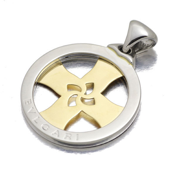 ブルガリ BVLGARI K18/SS トンド クロスモチーフ ペンダントトップ