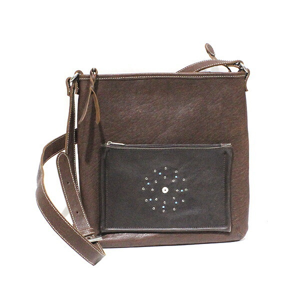 NUIZAEMON. left .. leather / tea shoulder bag 