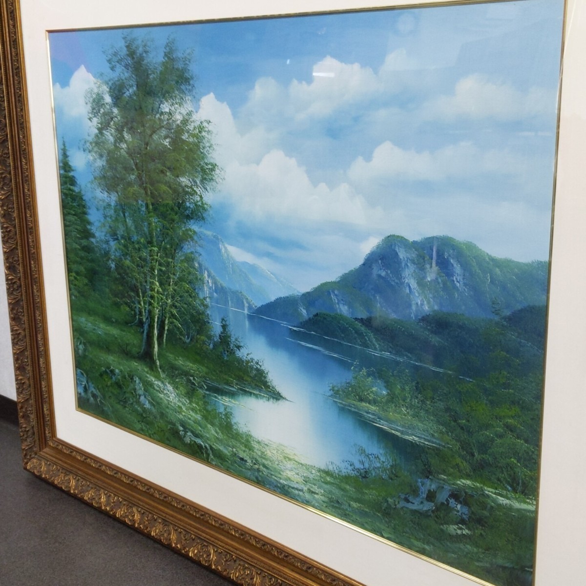 [ Sagawa 240i1257] picture oil painting landscape painting nature amount entering oil painting picture frame attaching out amount size 114cm×91cm×4? author .. not. interior ornament 