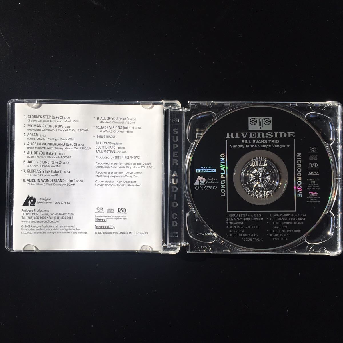 高音質/廃盤】Analogue Productions SACD Bill Evans/Sunday at 高音質/廃盤】Analogue Productions SACD Bill Evans/Sunday at