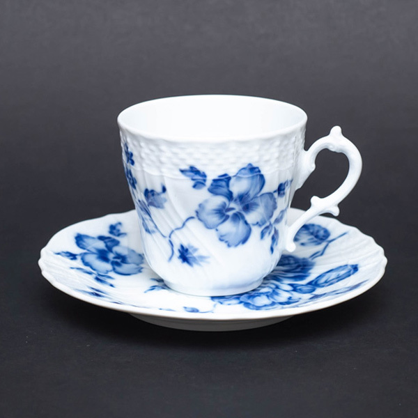  Richard *ji paste rose blue coffee cup & saucer 