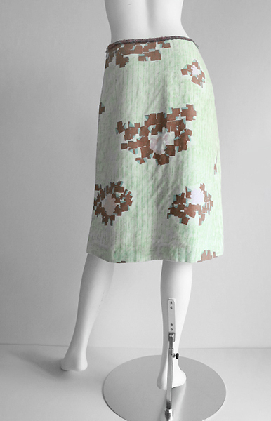 ミナペルホネン ◆ tip flower スカート サイズ1 グリーン コットンリネン mina perhonen ◆XE20_画像3