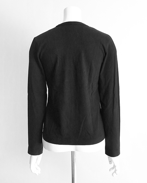 BLACK COMME des GARCONS ◆ 中綿入りデザイン カットソー 黒 XS AD2012 長袖 クルーネック Tシャツ バツ ブラックコムデギャルソン ◆K2J_画像3