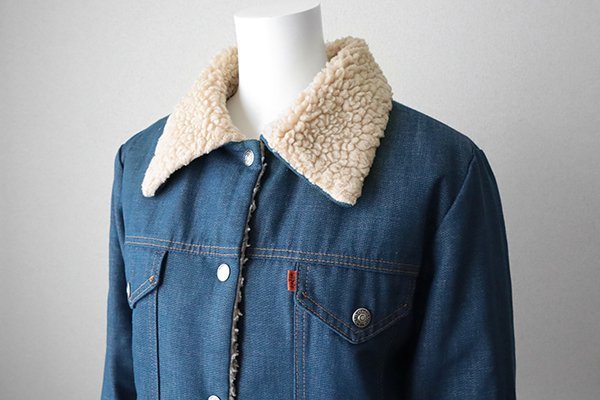 ★70s LEVIS ◆ボア デニムジャケット インディゴ Lサイズ 防寒 Gジャン ランチコート ヴィンテージ リーバイス ◆1692/XE17_画像2