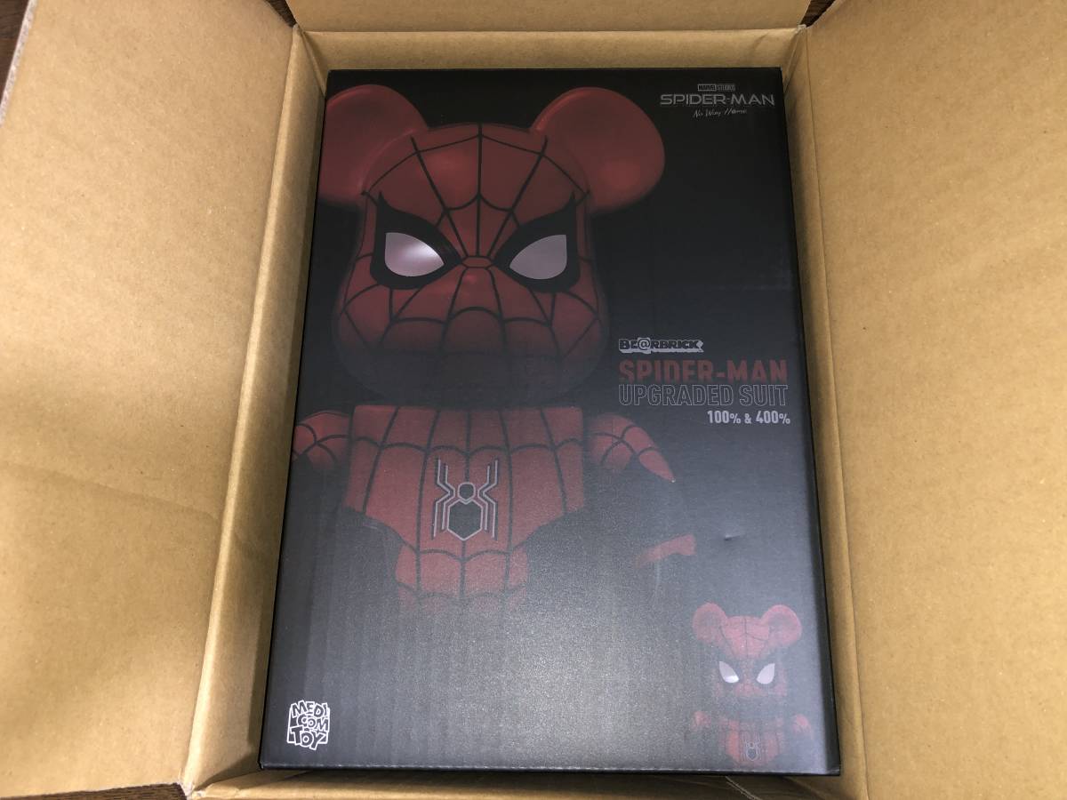 BE@RBRICK SPIDER-MAN UPGRADED SUIT 100% & 400% MEDICOM TOY ベア