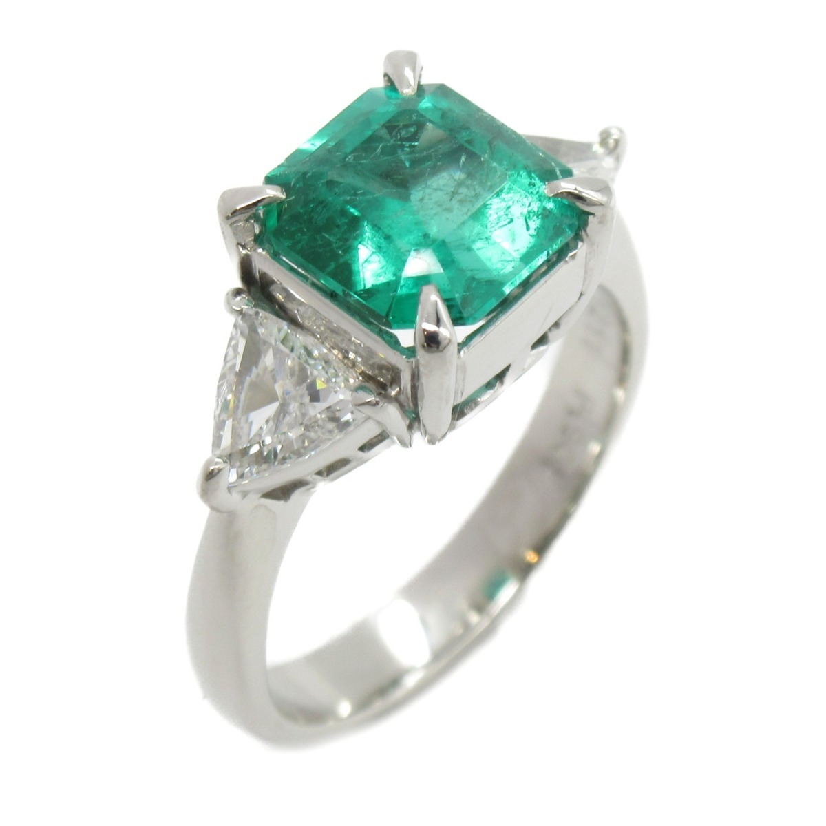 JEWELRY JEWELRY リング・指輪 エメラルド ダイヤモンド リング グリーン系 Pt900プラチナ 中古 エメラルド