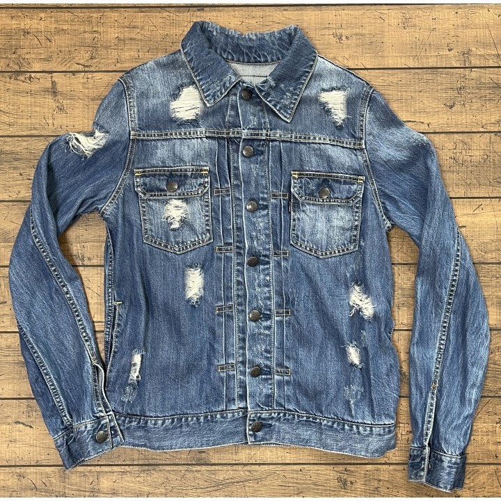  free shipping *moussy damage processing Denim jacket free size | Moussy, denim jacket,G Jean, crash 