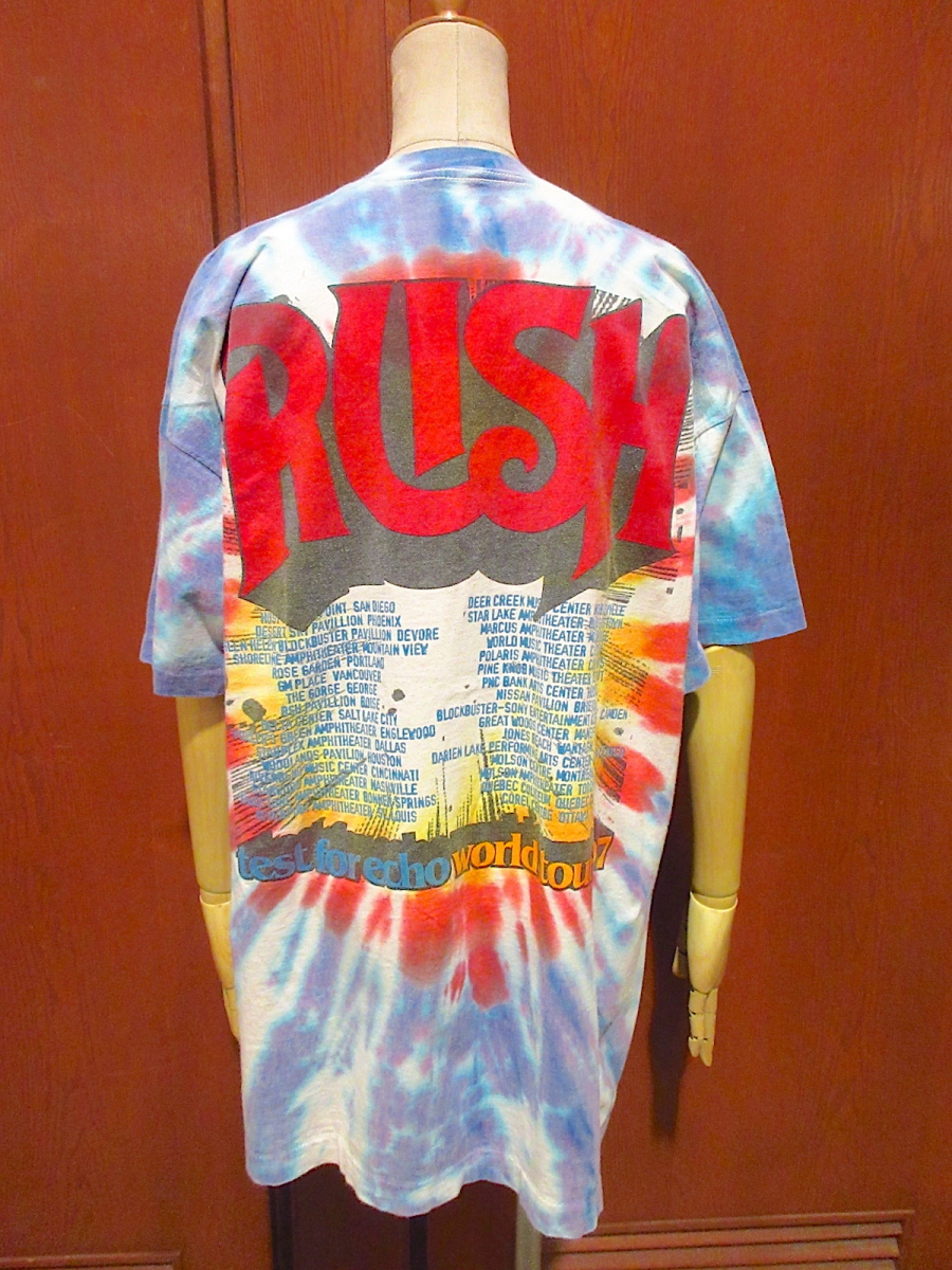 ビンテージ90's●RUSH Test for Echo World Tour’97タイダイTシャツsize XL●220306r4-m-tsh-bn古着ラッシュ半袖バンTバンド_画像2