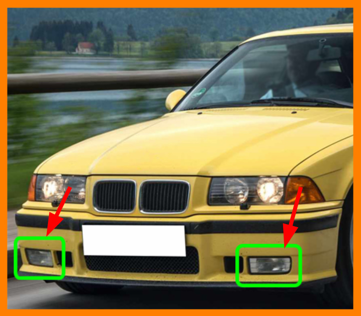 X189　BMW　3シリーズ E36　フロントバンパー用フォグランプ　クリアレンズフォグライト　純正適合社外品　左右セット_画像7