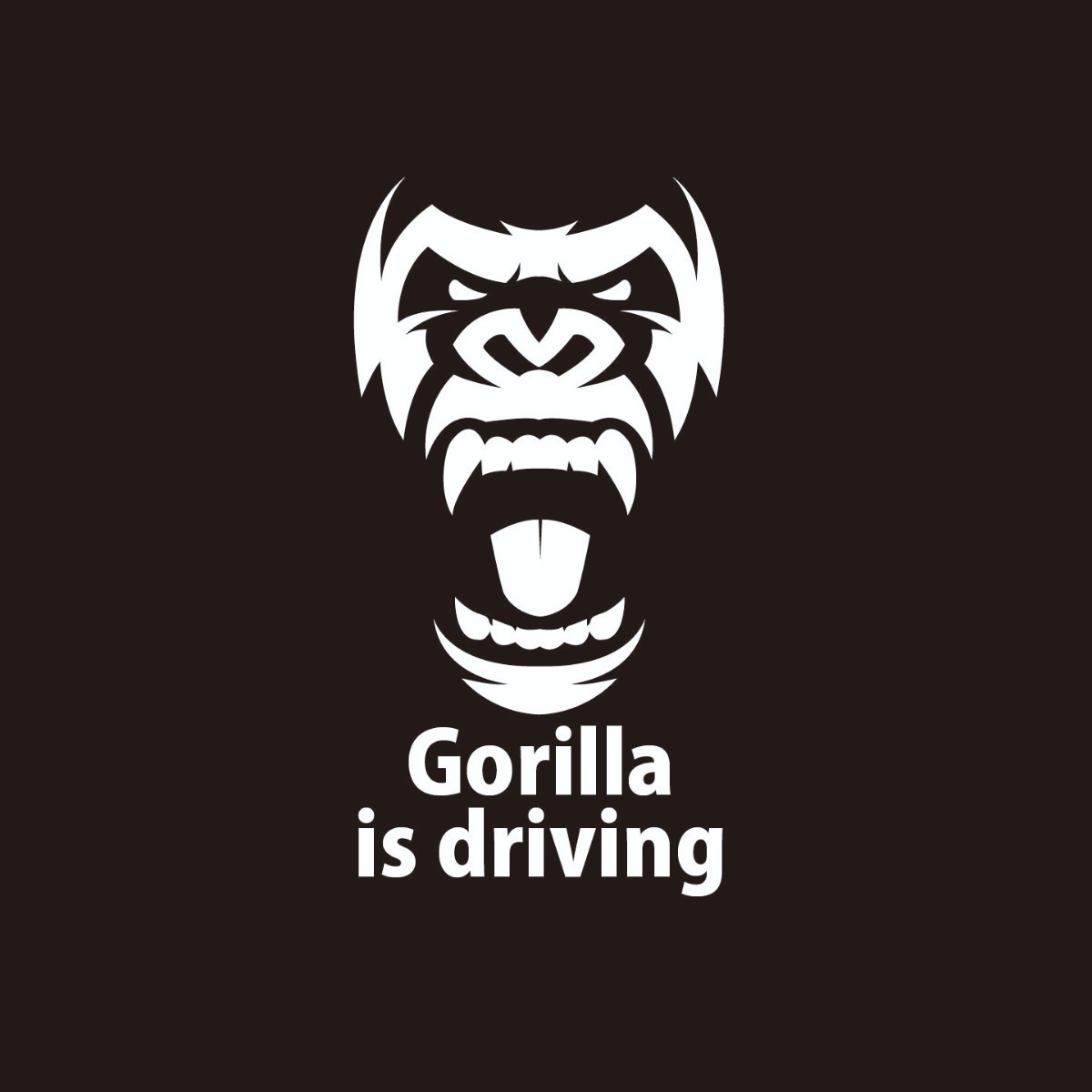 Gorilla is driving カッティングステッカー　ゴリラ　車　運転　さる　ギャグステッカー　ドライブ　