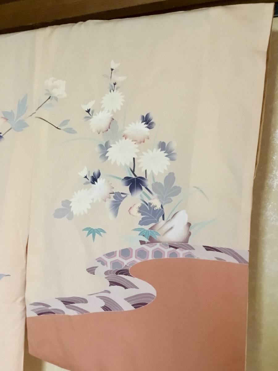 京都の蔵出し☆雉に牡丹☆格調高い柄行きの訪問着☆未仕立て仮絵羽