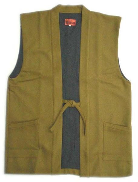 高級ウール陣羽織（キャメル）　L　　日本製 作務衣