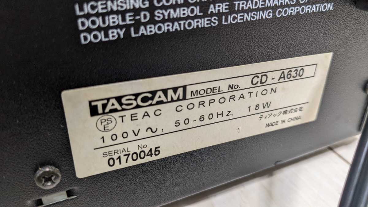 TASCAM タスカム CD-A630 3枚CDチェンジャーカセットデッキ CDプレーヤー _画像6