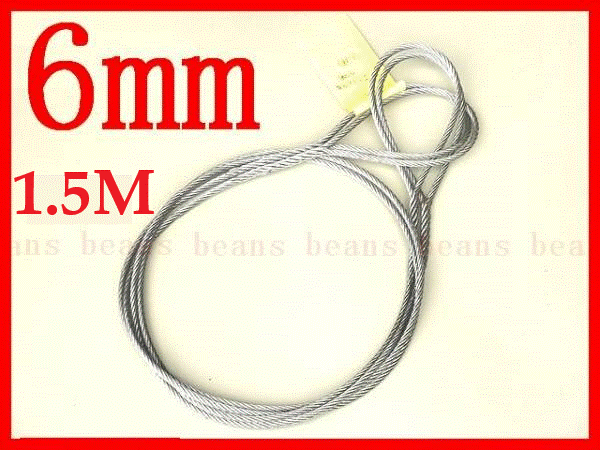 ☆ JIS規格 ワイヤロープ【玉掛ワイヤーロープ】６ｍｍ(２分）/1.5Ｍ