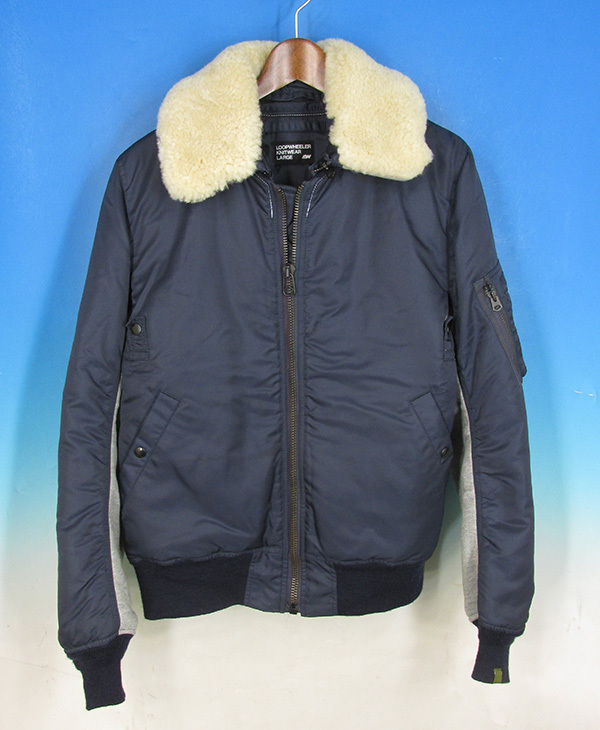 MWJ16859 ループウィラー MARKAWARE マーカウェア 14AW B-15D フライトジャケット 3 ネイビー Loopwheeler