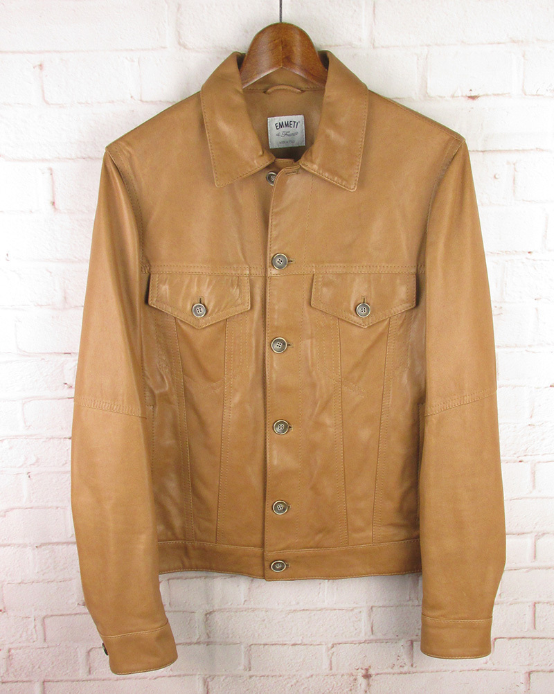 LFJ12865 EMMETI エンメティ ラム ナッパレザージャケット 46 極美品