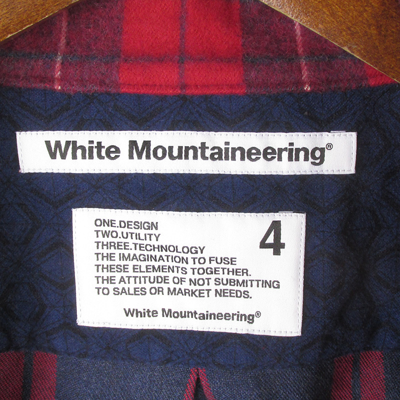 MFS18722 White Mountaineering ホワイトマウンテニアリング PATCHED CHECK SHIRTS 長袖シャツ WM1973108 未使用 4_画像3