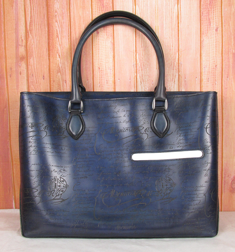 MYO12060 Berluti ベルルッティ Toujours トゥジュール カリグラフィ レザー トートバッグ DEEP ROTHKO×WHITE 新品_画像2