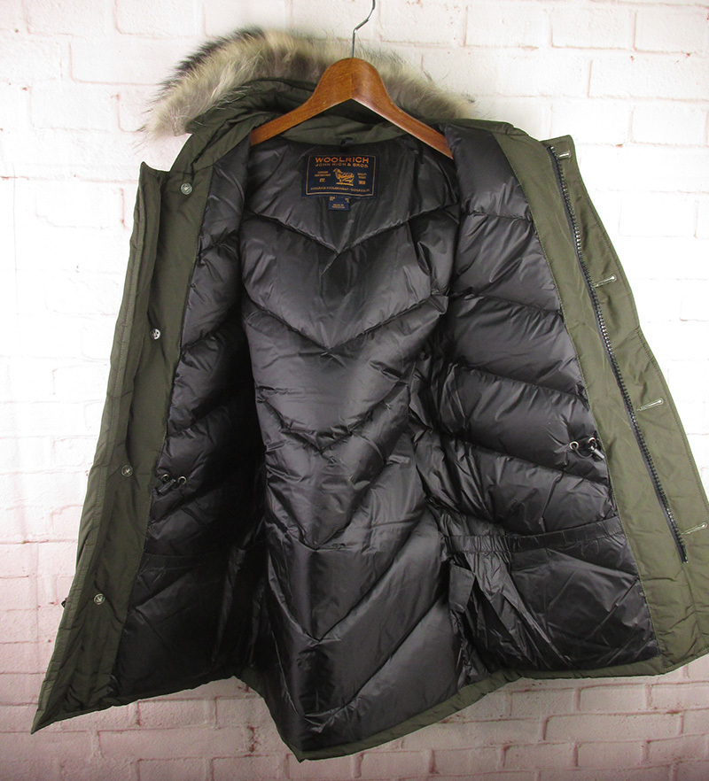 LWJ12459 WOOLRICH ウールリッチ 1702066 アークティックパーカ ダウンジャケット USA XS オリーブ_画像3