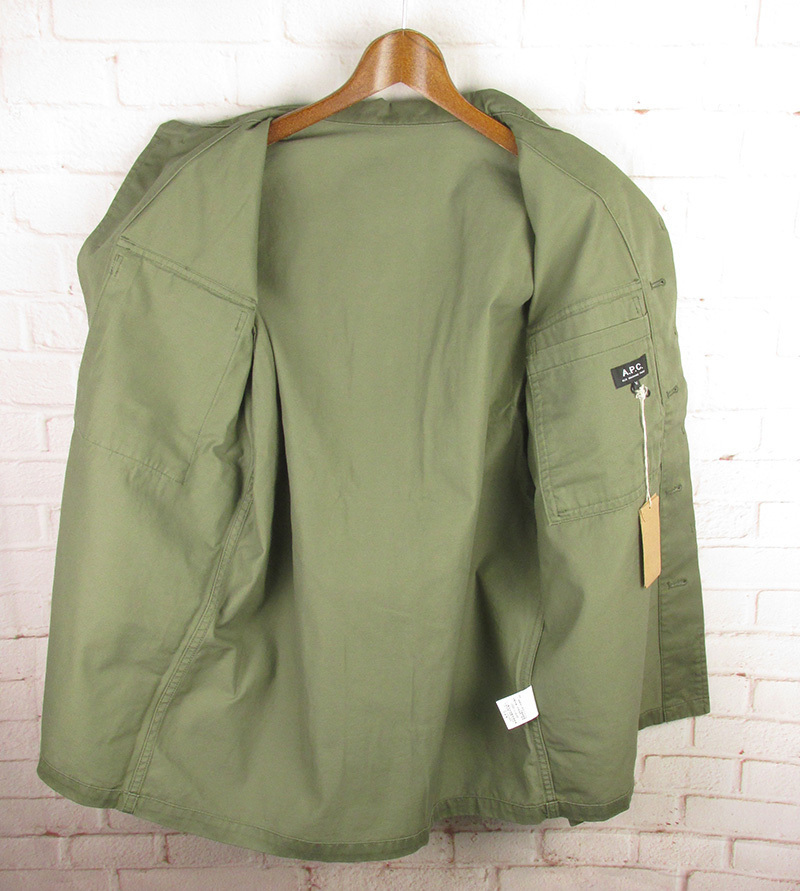 LAJ14970 APC アーペーセー VESTE ARMY DUKE 16E ミリタリージャケット M 新品 オリーブ系_画像3