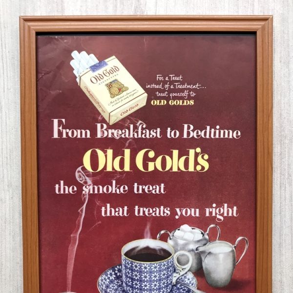 ■即決◆1949年(昭和24年) OLD GOLD オールド ゴールド タバコ【B4-6608】アメリカ ビンテージ雑誌広告【B4額装品】当時物本物広告★同梱可_画像4
