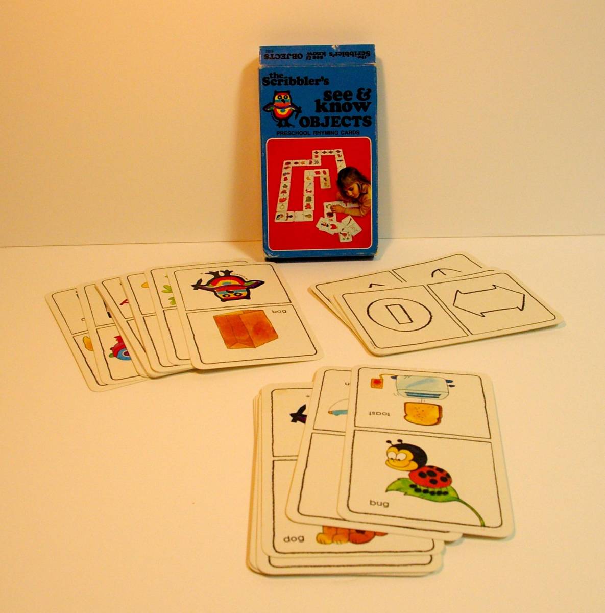 the scribbler`s/see&know OBJECTS/1980 period year. Vintage commodity /PRESCHOOL RHYMING CARDS