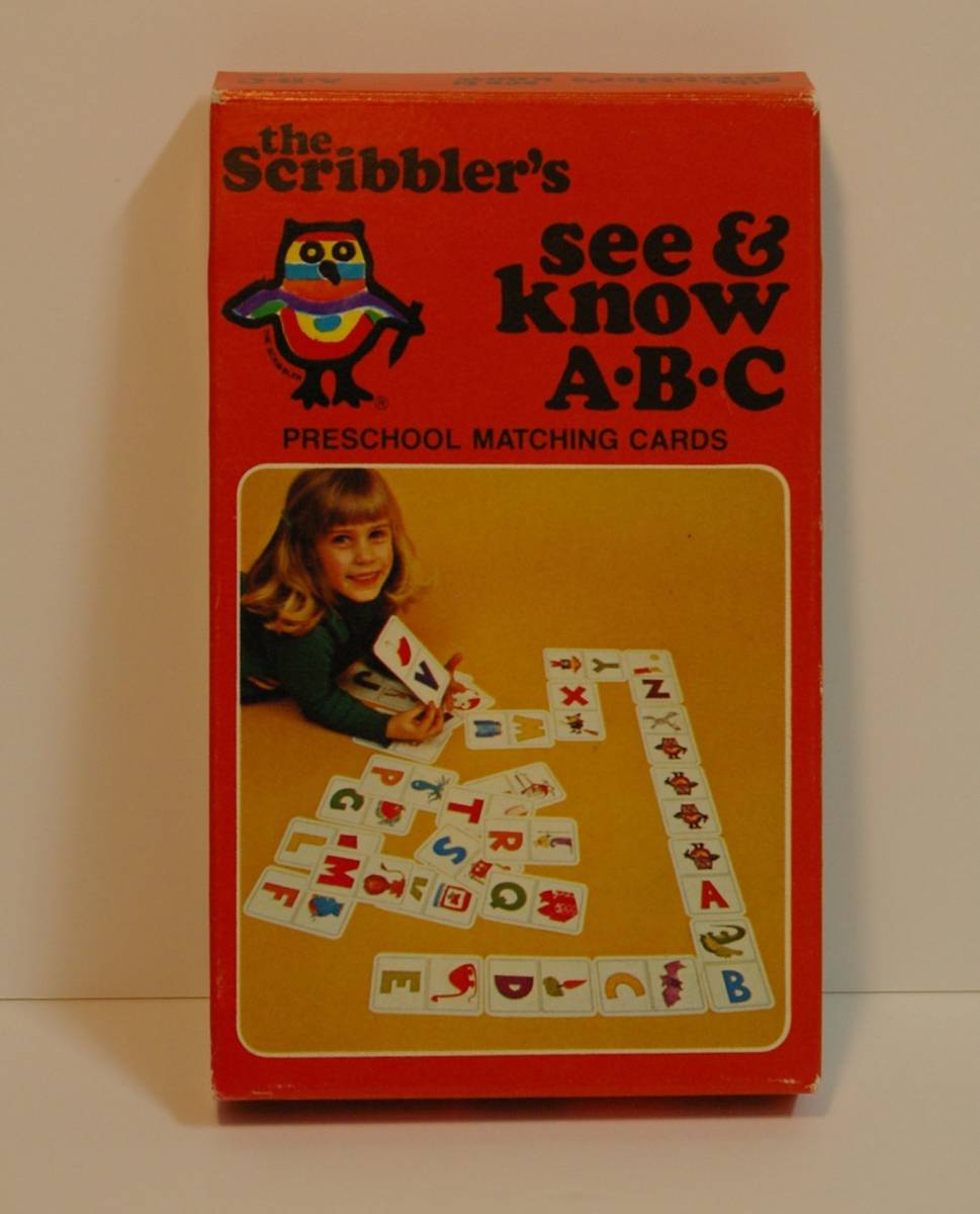 the scribbler`s/see&know A*B*C/1980 period year. Vintage commodity /PRESCHOOL RHYMING CARDS