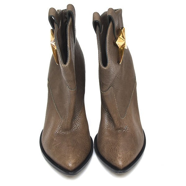 半額SALE/ ショートブーツ ウエスタンブーツ スタッズ 星 ZANOTTI