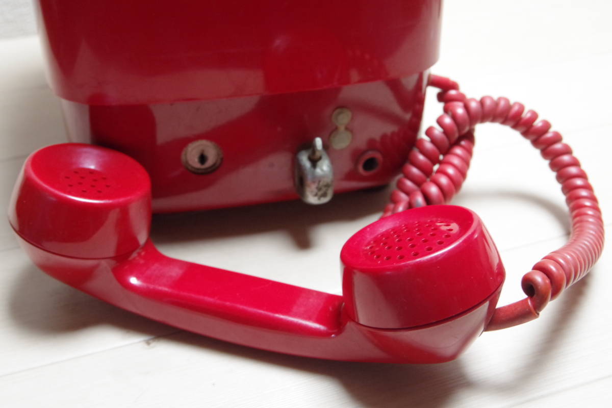日本電信電話公社 公衆電話 赤電話 【即決送込】ダイヤル式電話機 昭和レトロ 当時物 の画像3