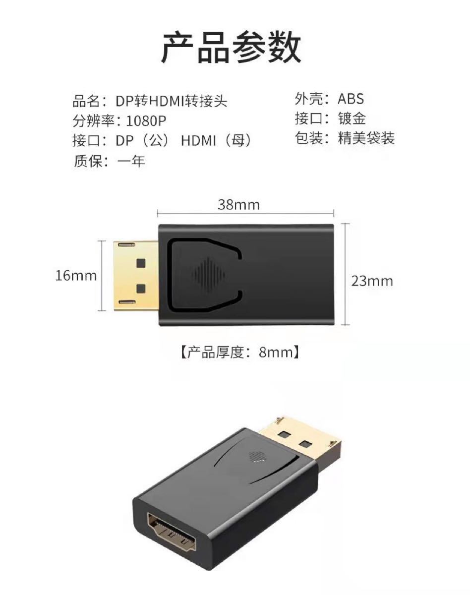 DisplayPort→HDMI変換プラグ+HDMI0.5m