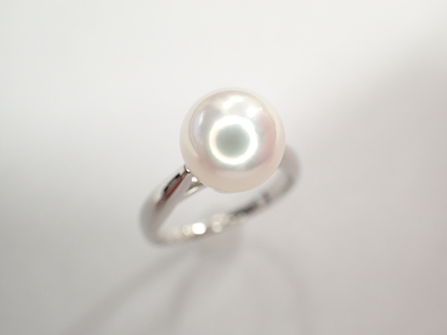 美品 田崎真珠 タサキ Pt900 パール約9.7mm珠 ダイヤ計0.04ct デザイン