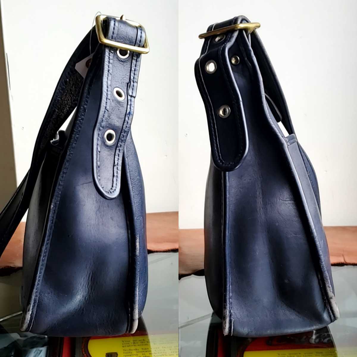 T◆90s USA製 オールドコーチ OLD COACH ショルダーバッグ No.J6D-9966 ネイビー 紺 青 ヴィンテージ アメリカ製 中古 USED T◆90s USA製 オールドコーチ OLD COACH ショルダーバッグ No.J6D-9966 ネイビー 紺 青 ヴィンテージ アメリカ製 中古 USED