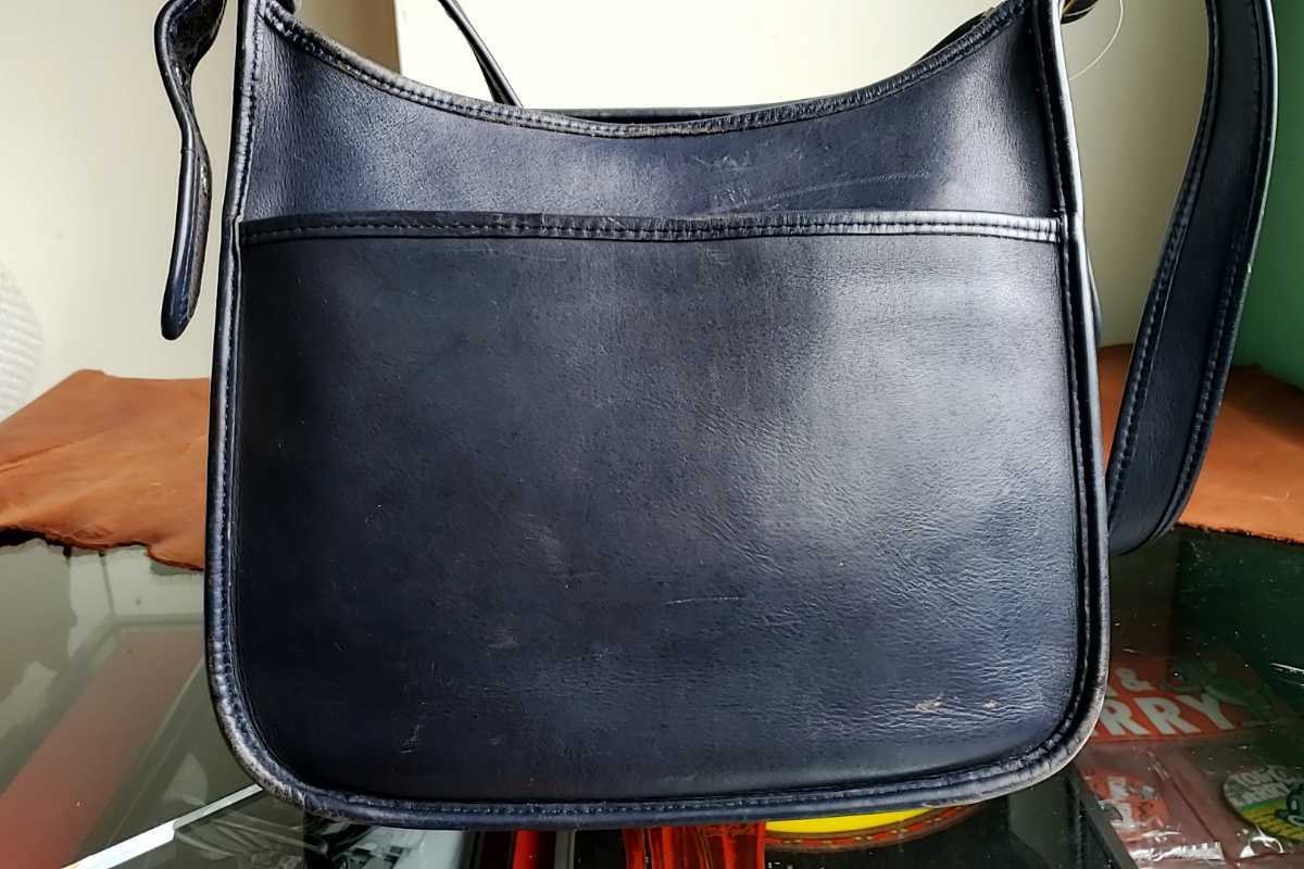 T*90s USA made Old Coach OLD COACH shoulder bag No.J6D-9966 navy navy blue blue Vintage America made used USED