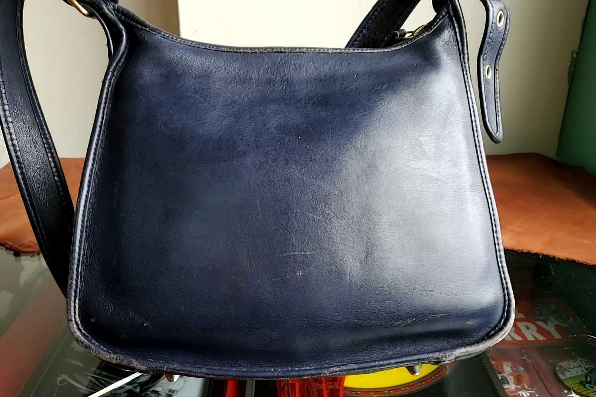 T*90s USA made Old Coach OLD COACH shoulder bag No.J6D-9966 navy navy blue blue Vintage America made used USED