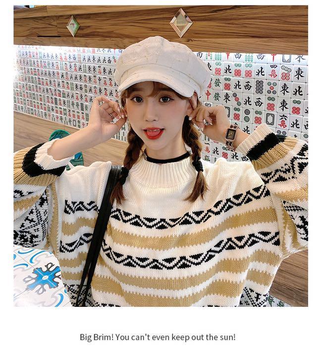 キャスケット 帽子　ファション　レディース　可愛い　韓国風　ホワイト_画像2