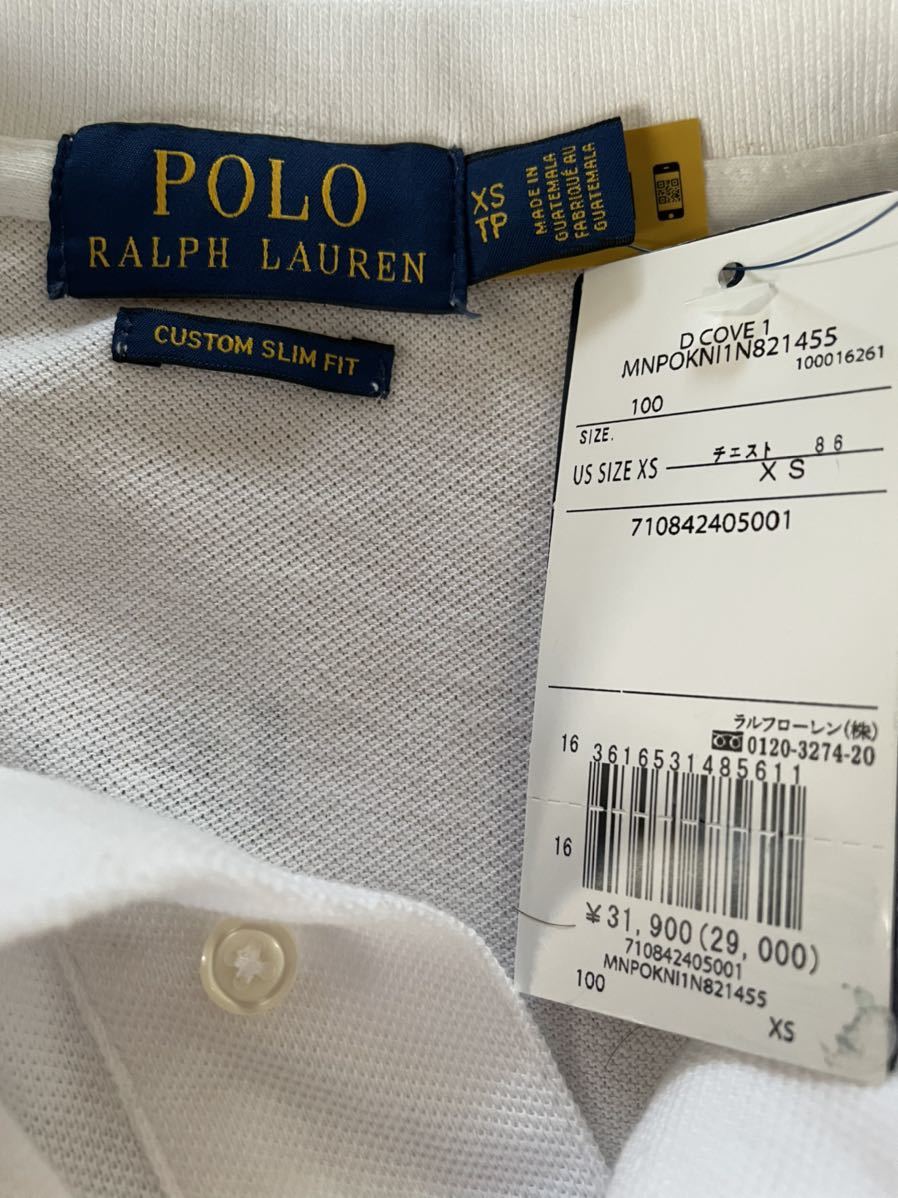  новый товар POLO Ralph Lauren ограничение редкость рубашка-поло белый XS Япония S