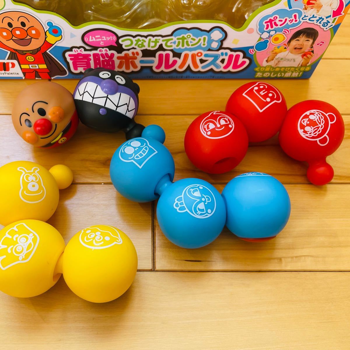 育脳　ボールパズル　アンパンマン　ジョイパレット ムニュッ！とつなげてポン！