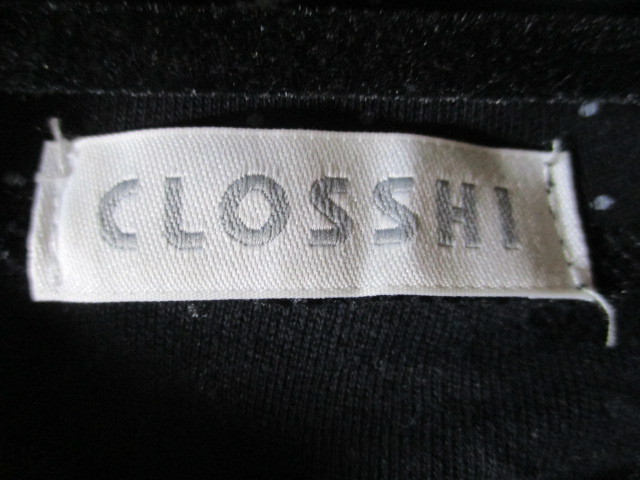 【CLOSSHI】カットソー サイズＭ色ブラック身丈66身幅37/CAX_画像2
