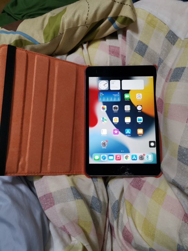 Apple iPad mini 4 Wi-Fi model 16GB silver orange case set