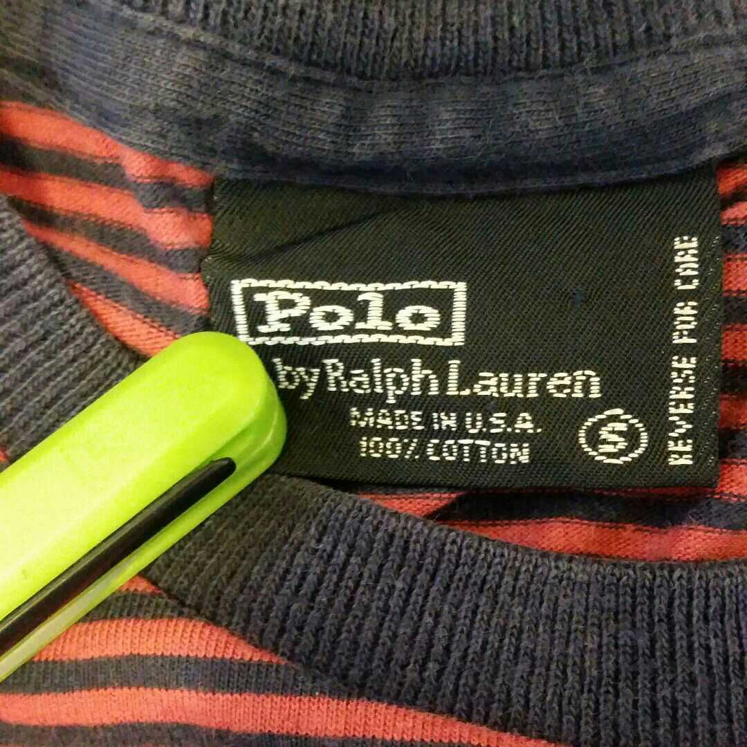 ◆即決送料込み◆アメリカ製Polo by Ralph Lauren ポロラルフローレン ボーダー柄ポケットTシャツS/RRLポロカントリー古着ビンテージ