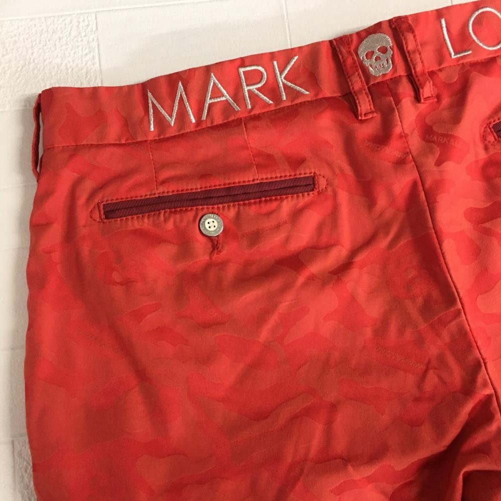 MARK&LONA マークアンドロナ ハーフパンツ レッド 迷彩×スカル