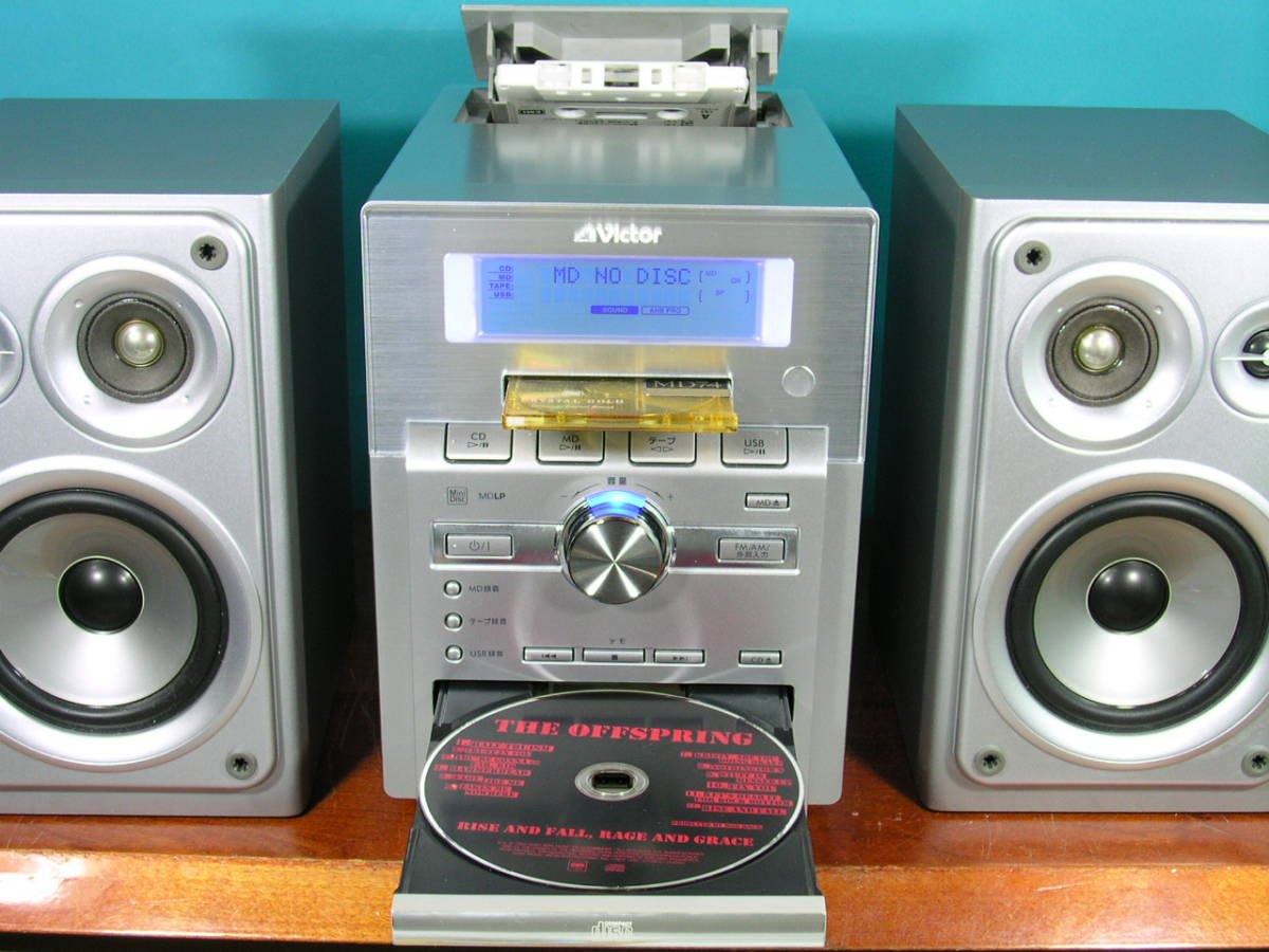 大人気Victorビクターコンポ CD・MD・USB・カセット UX-Z2 美品
