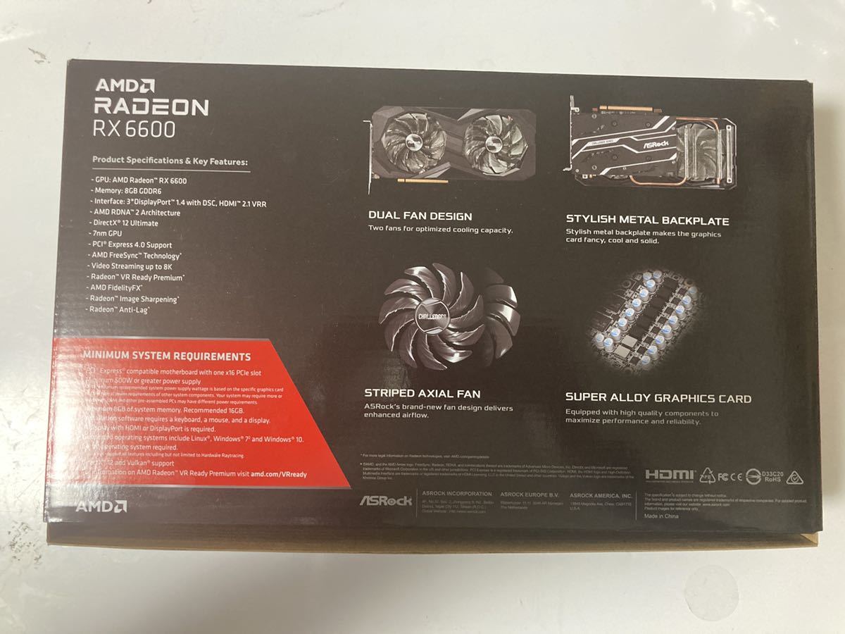 送料無料 ASRock Radeon RX6600 美品
